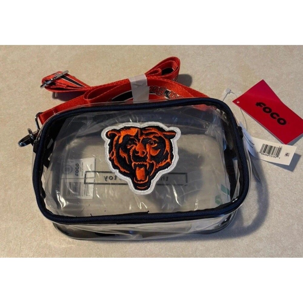 NFL Chicago Bears Clear Stadium Crossbody Bag FOCO Da Bears Strap Football New